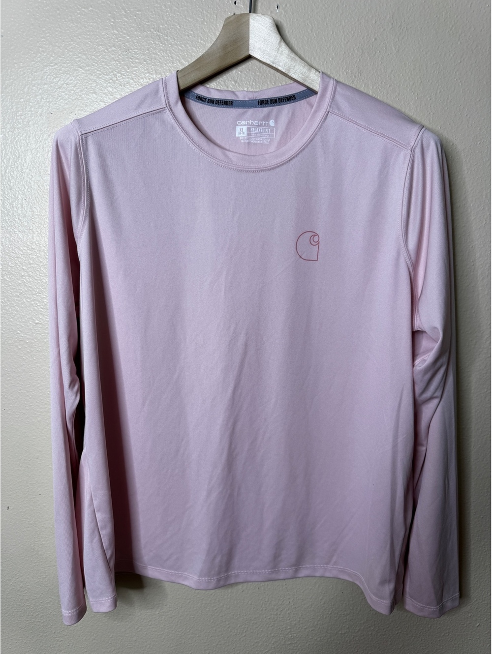 Carhartt Womens XL Force Sun Defender Long Sleeve Shirt Pink Relaxed Fit